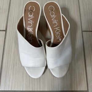 Calvin Klein Women's Cream Mules